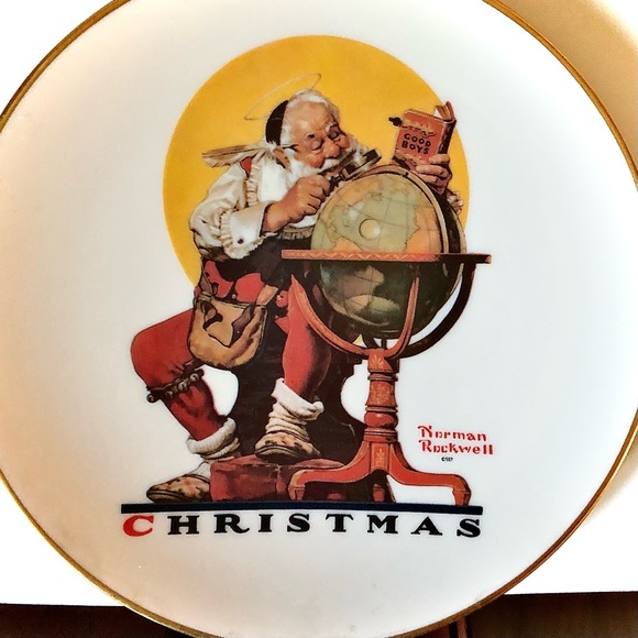 Norman Rockwell 1978 Gotham Christmas Plate “Planning Christmas Visits” - Picture 1 of 2